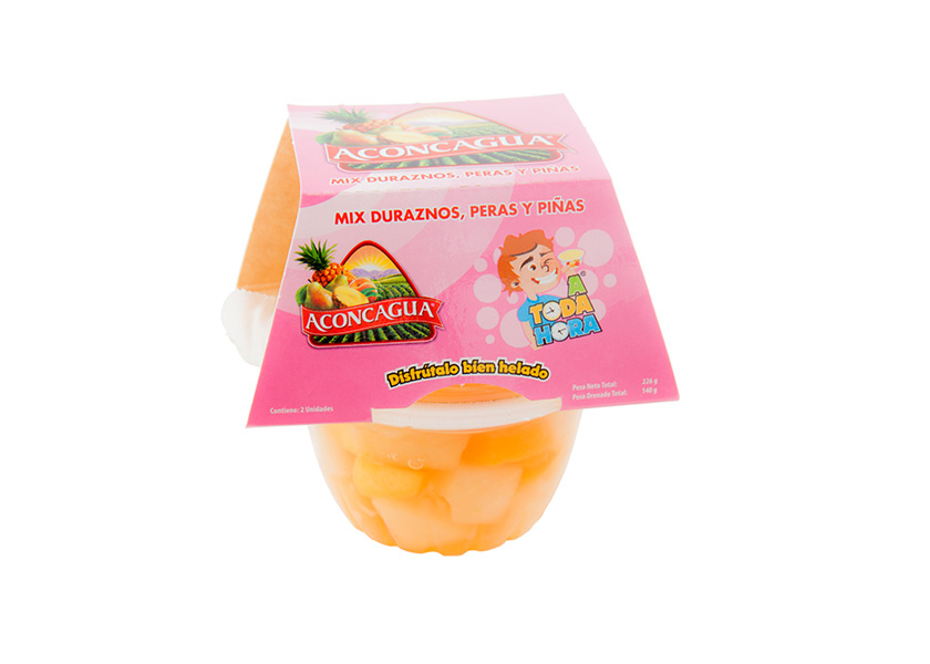 Cups mix durazno, pera, piña